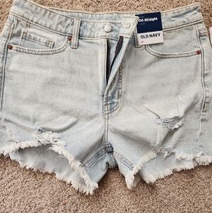 Old Navy Light Blue Distressed Denim Shorts Size 10 Brand New W/ Tags!